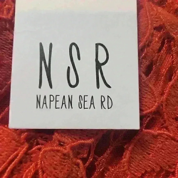 NSR Napean Sea Rd Womens Dress Red Size Small Harlow Lace Mini Melon - Picture 13 of 16